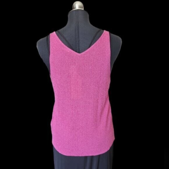 Esqualo Metallic Shimmer Pink Cami /  Tank Top NWT Sz Large - Picture 3 of 8